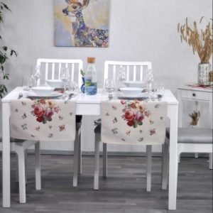 Stalo takelis Geliu asorti, Table runner Flower assortment, home dining table decor