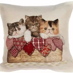 Cushion cover Kittens in a basket