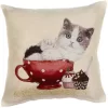 Cushion cover Kitten in a cup