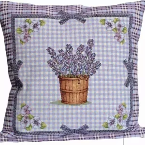 Cushion cover Lavender bouquet in a frame