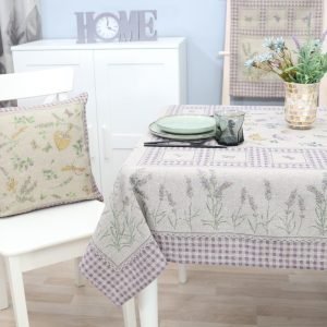 Linen tablecloth Lavender