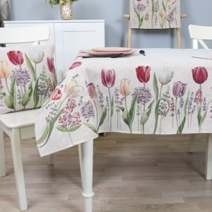 Jacquard tablecloth Tulips