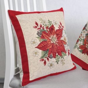 Christmas pillow covers Red Poinsettia