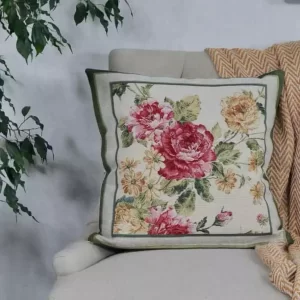 Cushion cover Peonies in a frame