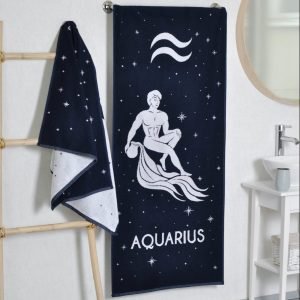 Cotton bath towel Zodiac Aquarius