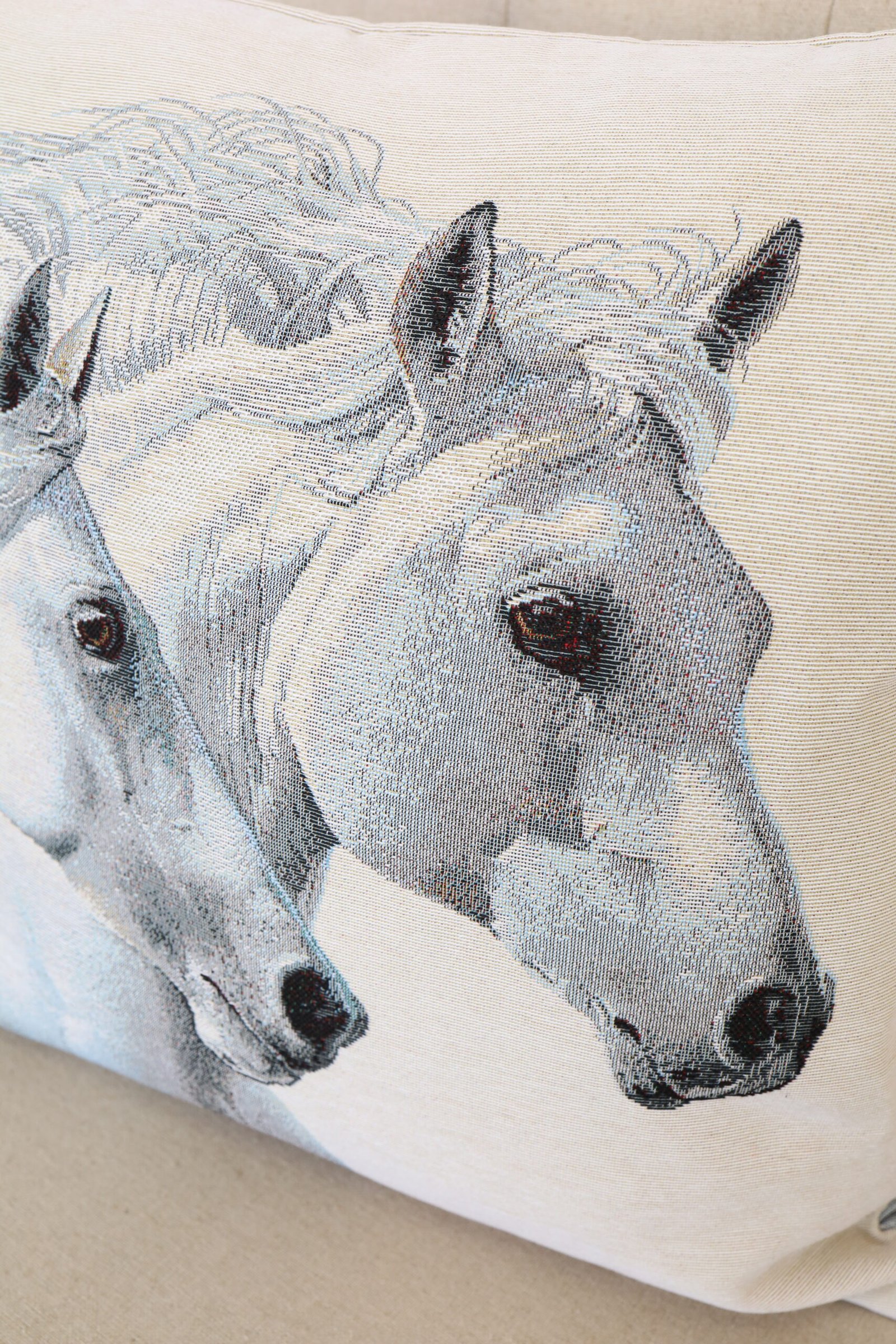 Double-sided cushion cover Two white horses - Image 6