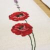 Table runner Poppies and lavenders, home dining table decor