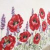 Table runner Poppies and lavenders, home dining table decor