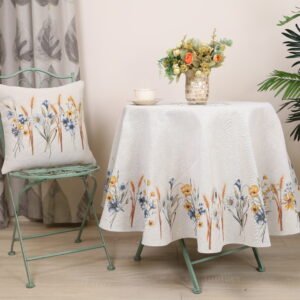 Apvali stalo staltiese Vasaros pieva, Round tablecloth Summer meadow