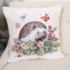 Dvipusis pagalvės užvalkalas Ežiukas ir drugeliai, Double-sided cushion cover Hedgehog and butterflies