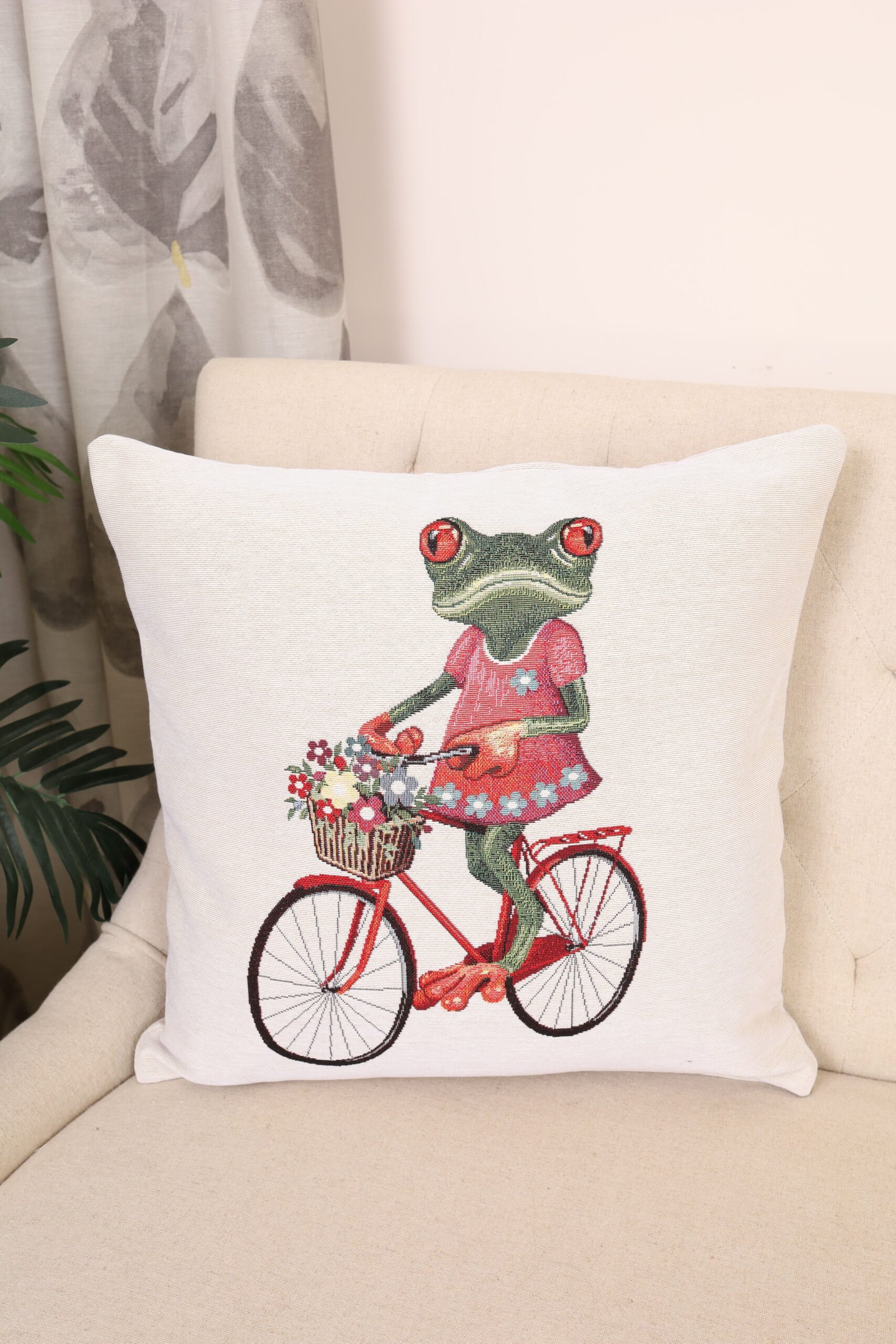 Dvipusis pagalvės užvalkalas Varlytė ir dviratis