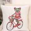 Dvipusis pagalvės užvalkalas Varlytė ir dviratis