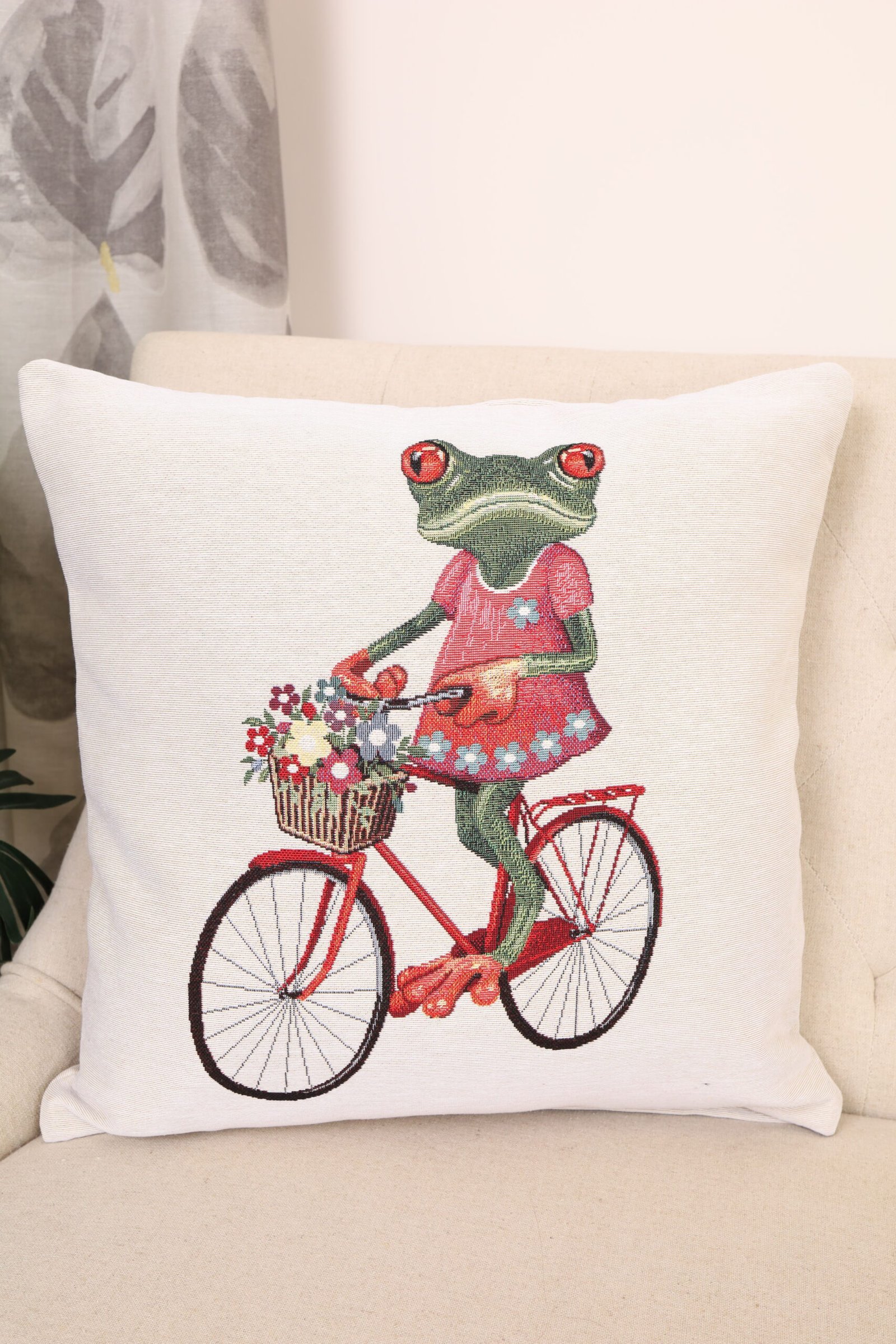 Dvipusis pagalvės užvalkalas Varlytė ir dviratis