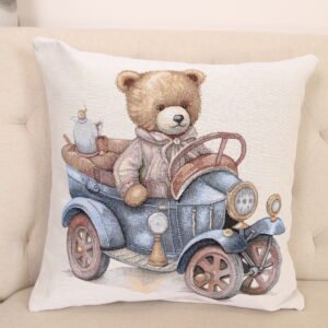 Dvipusis pagalvės užvalkalas Meškutis automobilyje