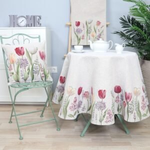 Round tablecloth Tulips