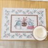 Table placemat Bunny couple, home dining room decor