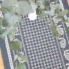 Stalo takelis Ramunėlės (pilka), table runner Chamomile (grey), home dining table decor