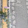 Stalo takelis Ramunėlės (pilka), table runner Chamomile (grey), home dining table decor