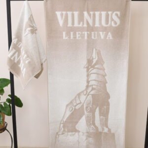 Individual woven towels by order - Vilnius example Text Idea