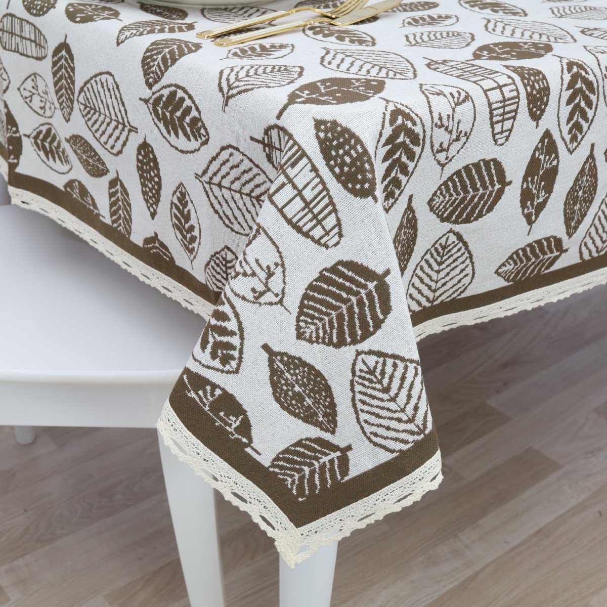 Cotton tablecloth Leaves / Buy one, get one free! - Image 2